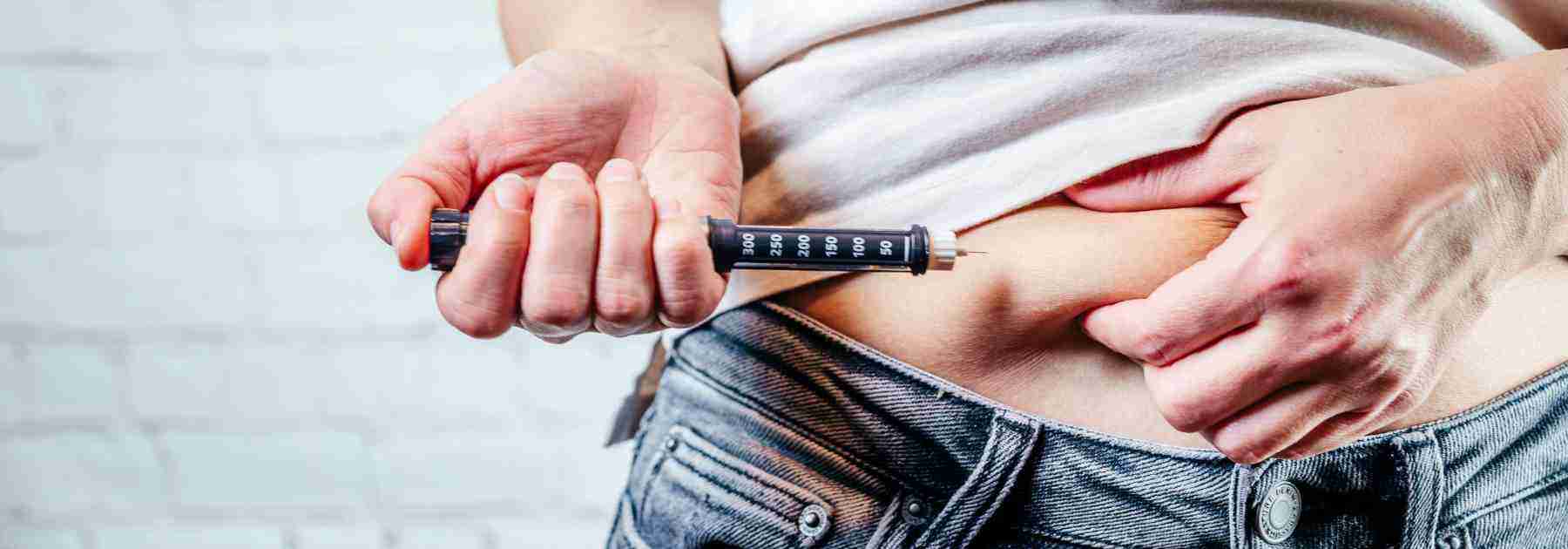 Weight loss injection being used in stomach
