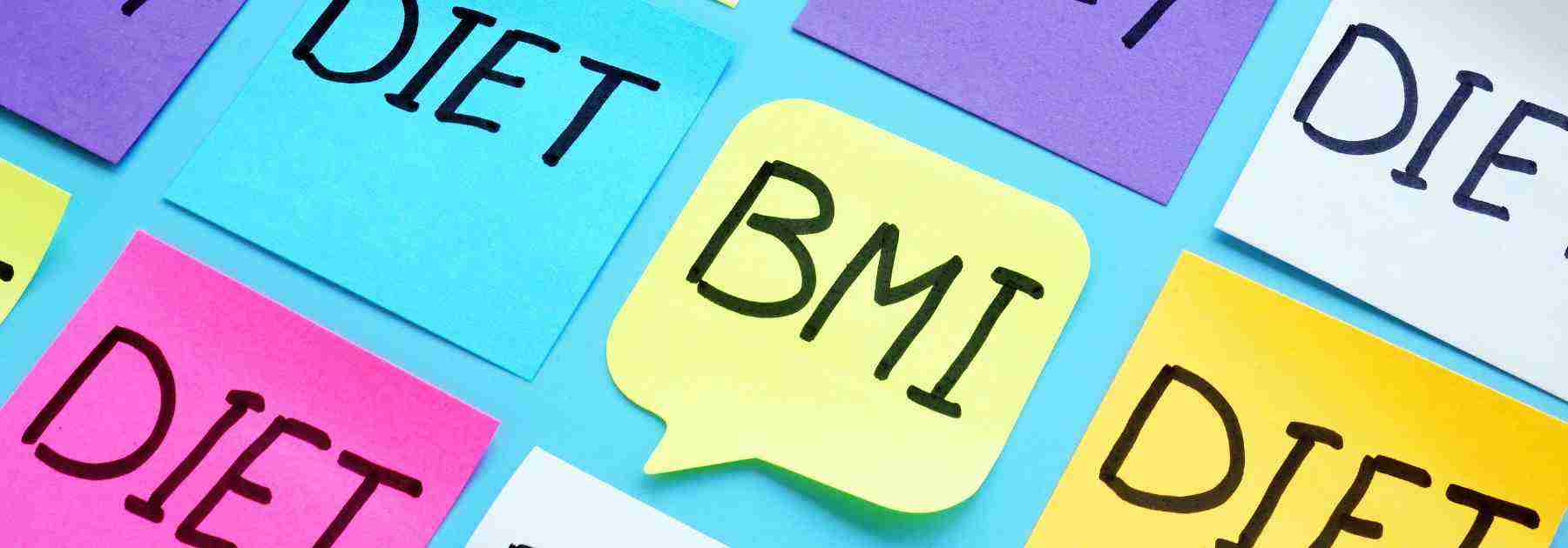 BMI and weight loss post-it notes