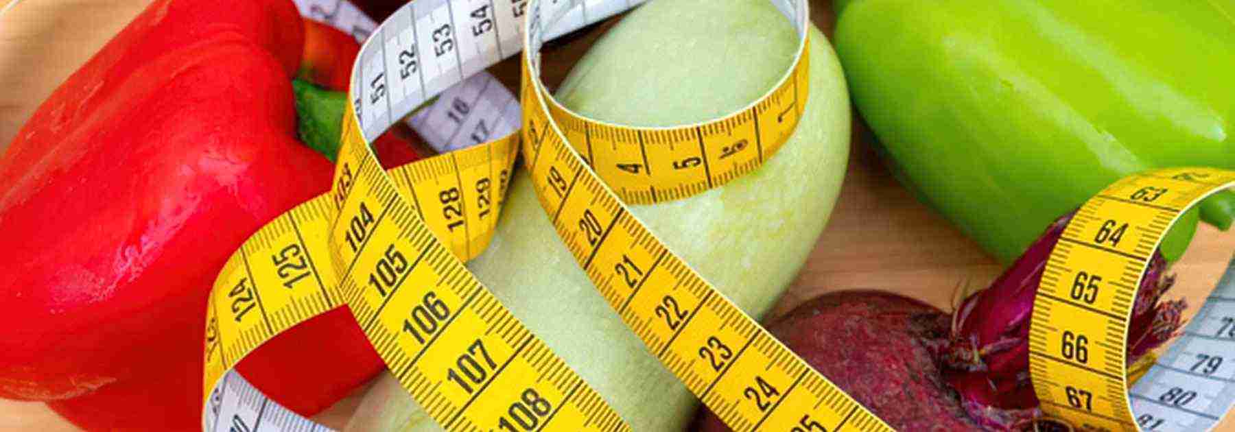 Healthy food and a tape to support weight loss