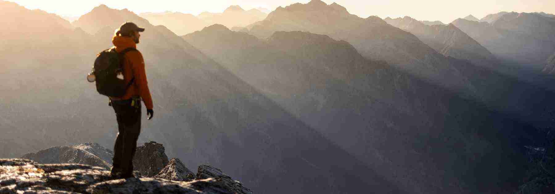 Climber at high altitude