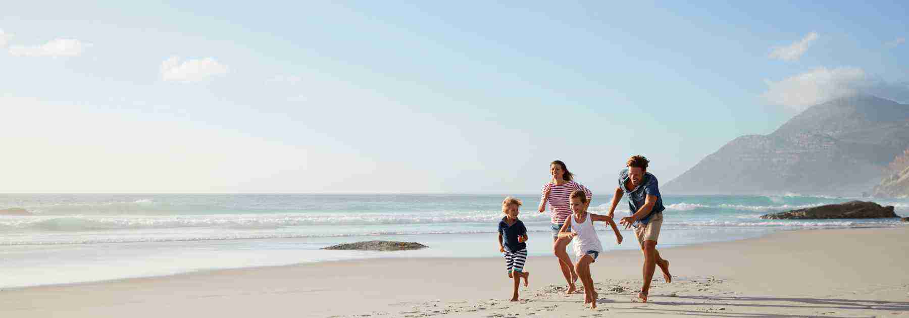 Family enjoying a beach holiday