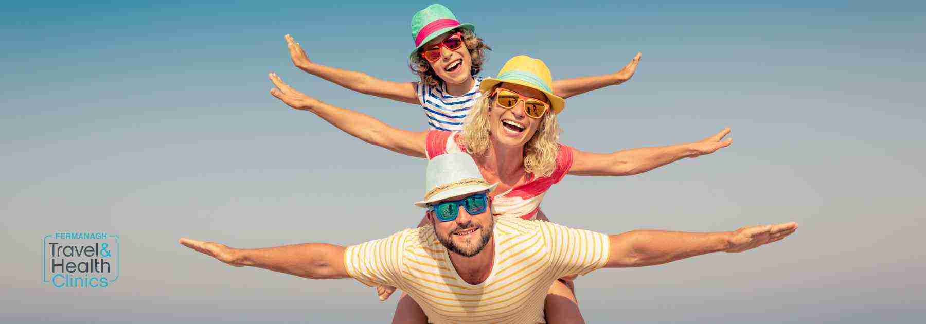 Family enjoying vacation with travel sickness tablets